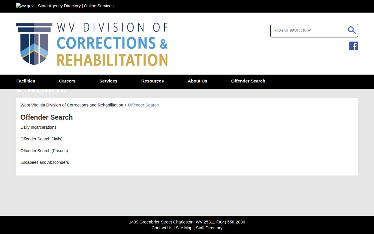 West Virginia jail roster search for Wayne County regional custody