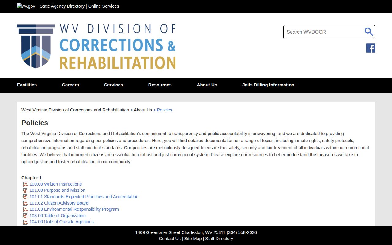 WVDCR intake-photo policy for Wayne County regional jail bookings