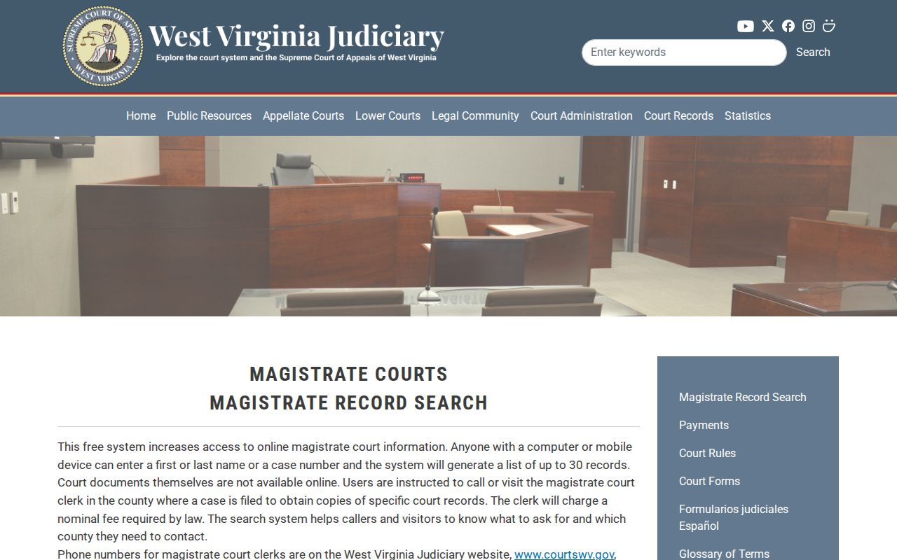 West Virginia court warrant-check path for Wayne County records