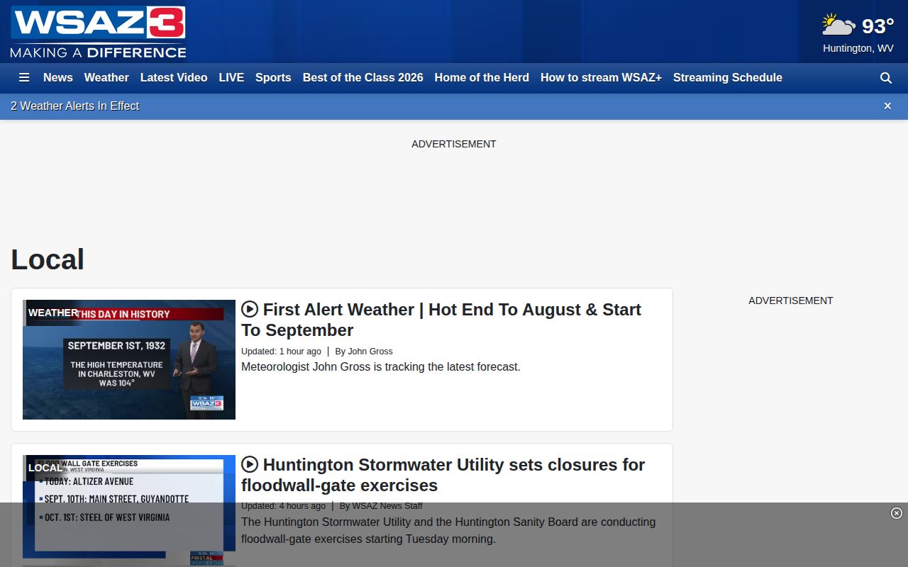 WSAZ local news source for Wayne County crime coverage